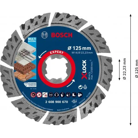 Bosch Expert Multimaterial Xlock Diamantschijf 2,4 x 125mm 2608900670