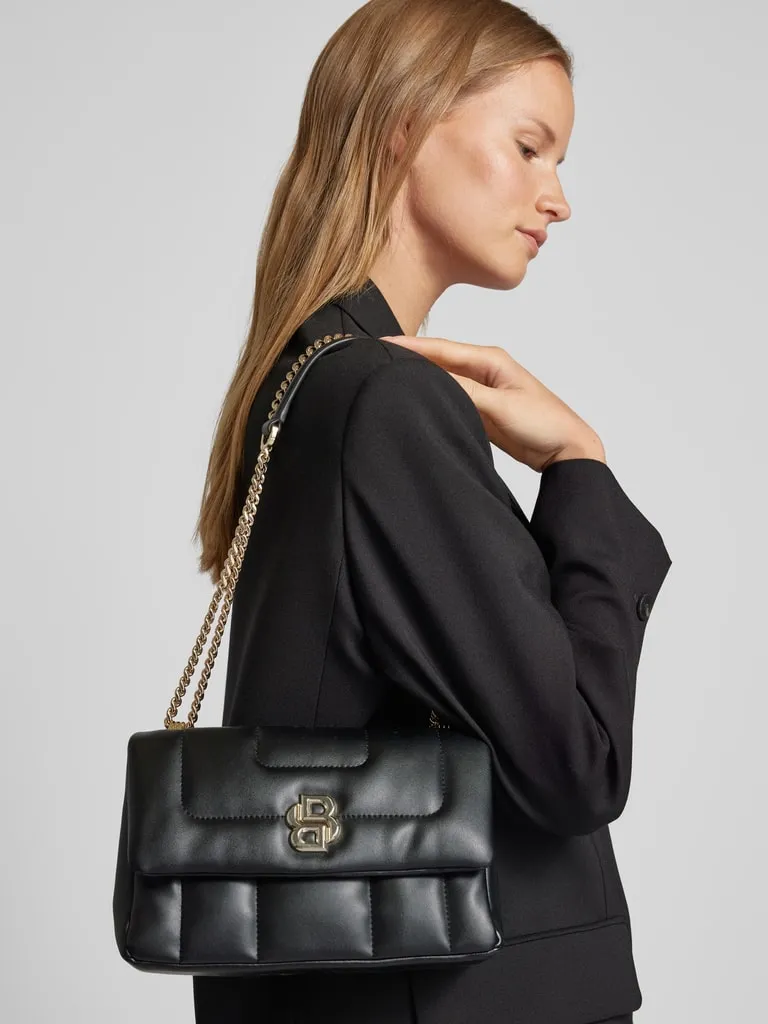 BOSS Clutch met labeldetails, model 'Alyce' in zwart