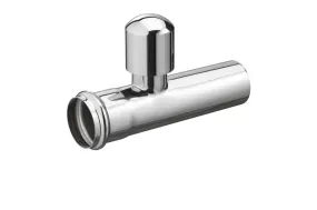 Chroom muurbuis recht met beluchter 32mm
