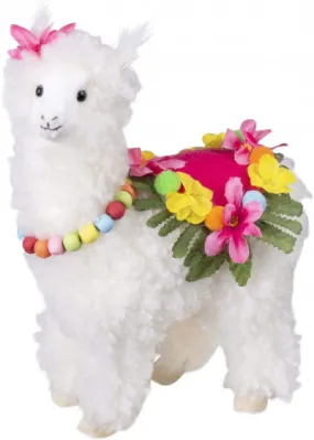 decoratie lama 24 x 18 cm wit