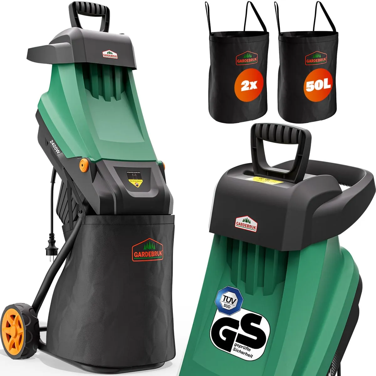 Elektrische Hakselaar 2.400W 50L Opvangbak