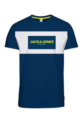 Jack and Jones Raba Tee SS Crew Neck FST JR Navy Peony