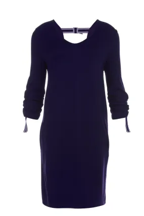 Juffrouw Jansen BARDO O-lijn jurk met aangerimpelde mouw Dark blue