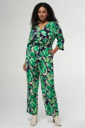 Jumpsuit met groene bloemenprint