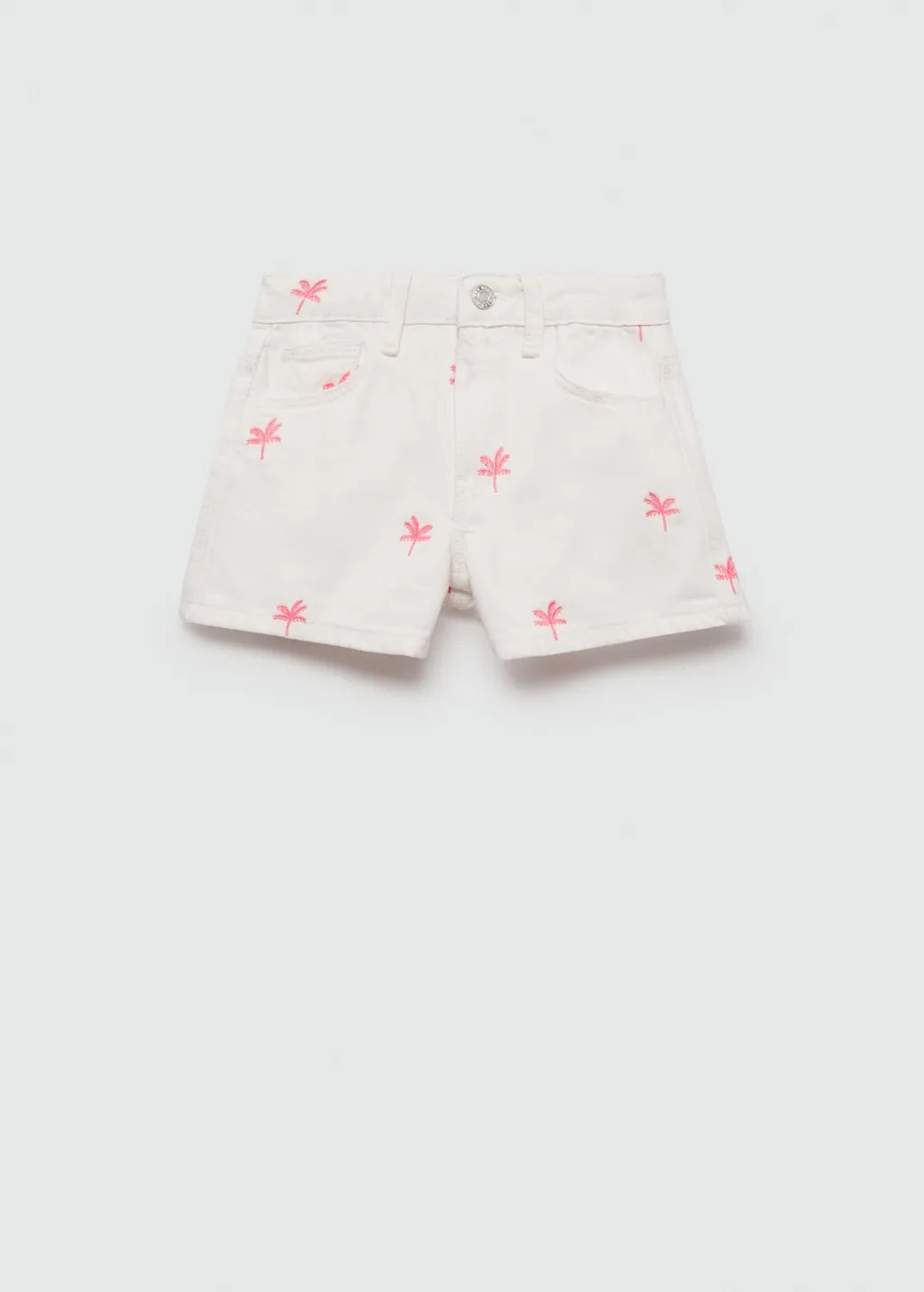 Katoenen shorts met borduursel