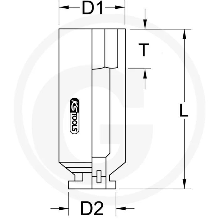 KS TOOLS 1/2" DOPSLEUTEL, TWAALFKANT, KRACHT, LANG 30 MM  SUPER CHROOMMOLYBDEENSTAAL