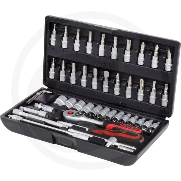 Ks tools 1/4" classic dopsleutelset - 48-delig, chroom vanadium, flanktraction-profil