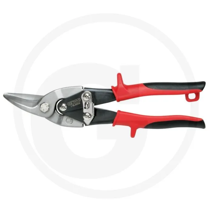 KS TOOLS BLIKSCHAAR LINKS SNIJDEND 250MM  SNIJDT STAAL TOT 1,2MM, RVS TOT 0,7MM