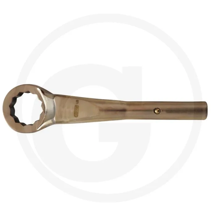 KS TOOLS BRONZE ZUGRINGSCHLüSSEL 90 MM  FLANKTRACTIONPROFIL, 75° GEKRöPFT, SCHWER, FUNKENFREI
