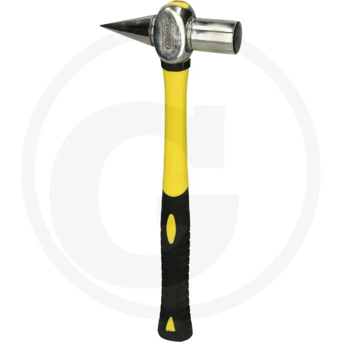 Ks tools edelstahl prüfhammer, 500 g - fiberglas-stiel, geschmiedete ausführung, induktiv gehärtete schlagflächenrandzonen