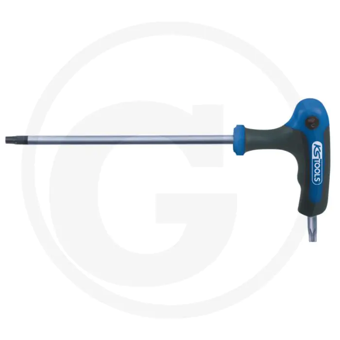 KS TOOLS ERGOTORQUEPLUS® HAAKSE TX STIFTSLEUTEL MET TGREEP EN BORING, TB50  MATT VERCHROOMD, 125X20X360MM