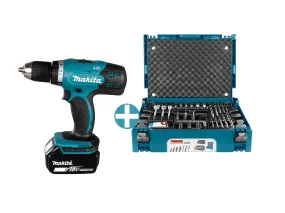 MAKITA Akku-Bohrschrauber DDF453 mit Zubehörpaket