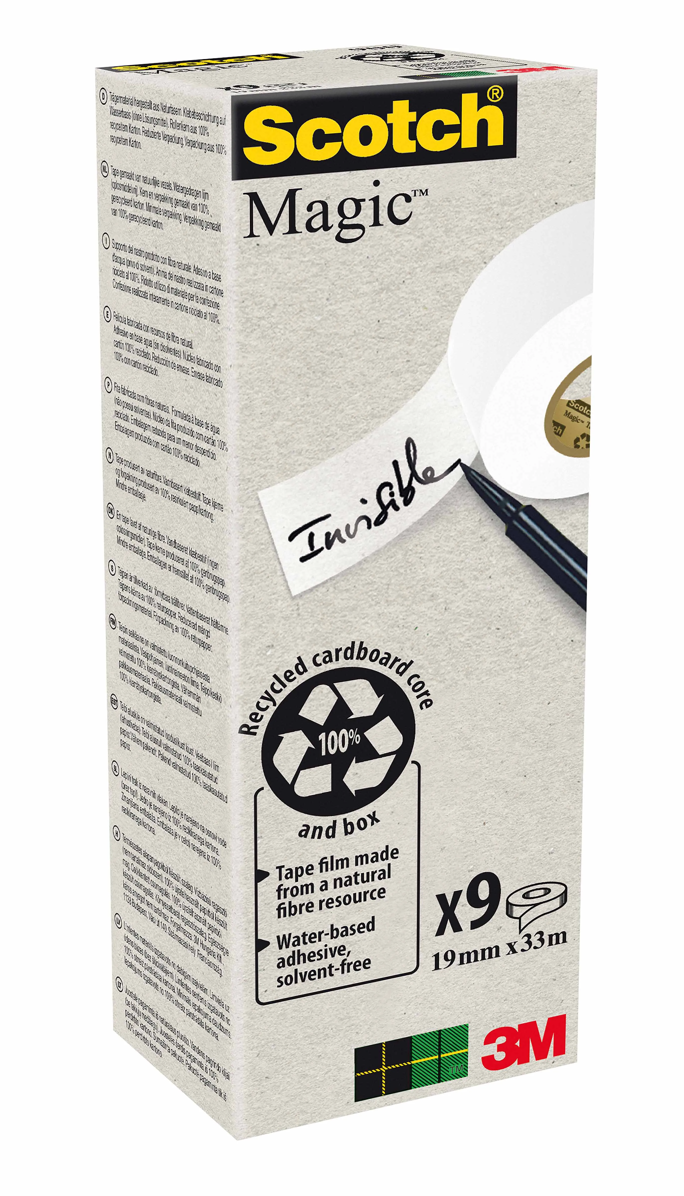Plakband | Scotch | Magic tape | Green line | 19 mm x 33 meter