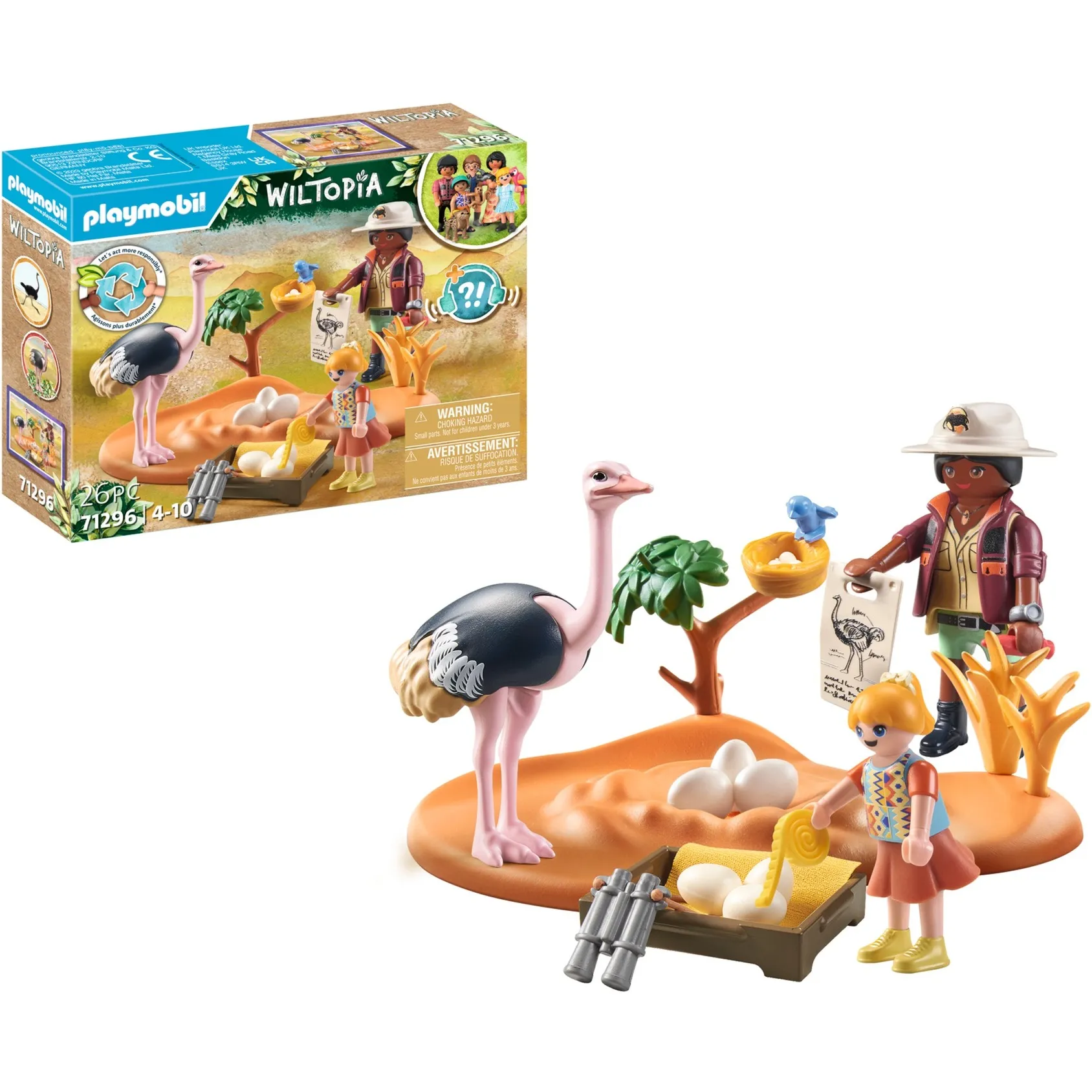 PLAYMOBIL WILTOPIA  OP BEZOEK BIJ PAPA STRUISVOGEL CONSTRUCTIESPEELGOED