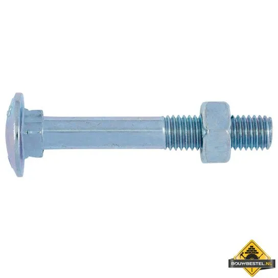 SLOTBOUT M10  25 ST  VIERKANTNOK EN MOER  260X24,65 MM