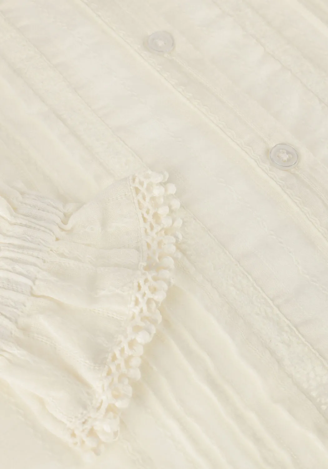 VINGINO blouse Luna met ruches off white Wit Meisjes Katoen Klassieke kraag 116